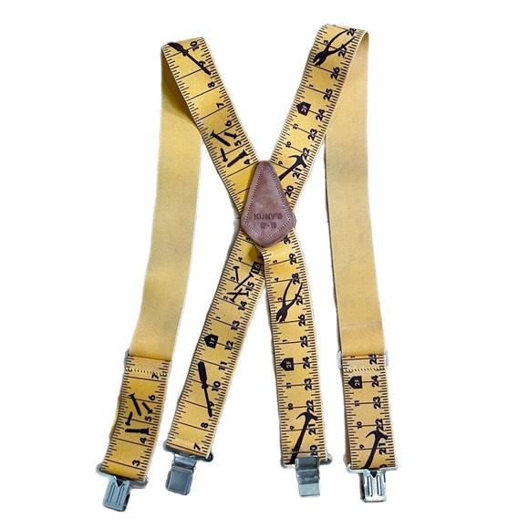 Kuny’s Other - Kuny’s tape measure suspenders, perfect for the carpenter for Father’s Day.
